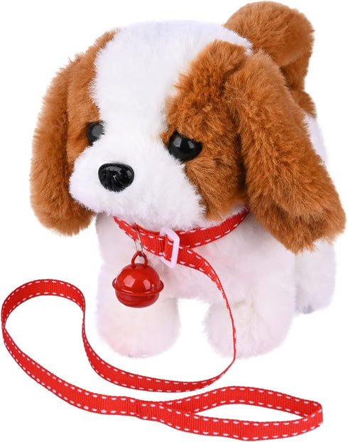 WorWoder Interactive Electronic Plush Saint Bernard Toy Puppy - Walking, Barking, Tail Wagging Companion for Kids