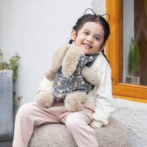GAGAKU Toy Baby Carrier for Dolls, Adjustable Straps Stuffed Animal Carrier for Kids - Grey Deer
