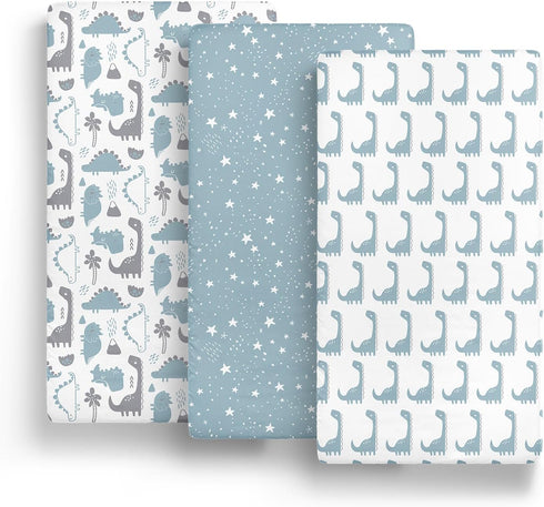Set, Pack The Peanutshell Mini Crib Fitted Sheets Playard, Play Sheets, Playpen, Dinosaur