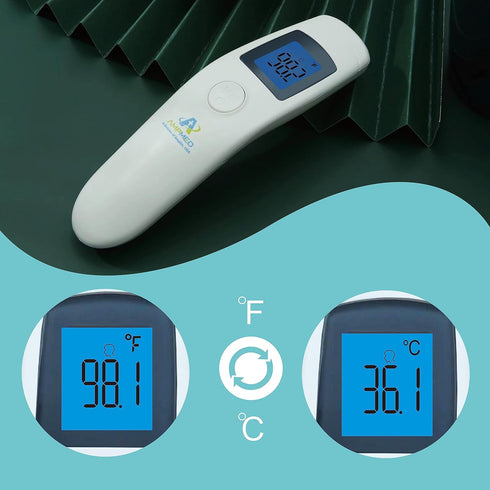 Amplim Non-Contact Forehead Thermometer - Touchless Digital Fever Thermometer for Kids and Adults