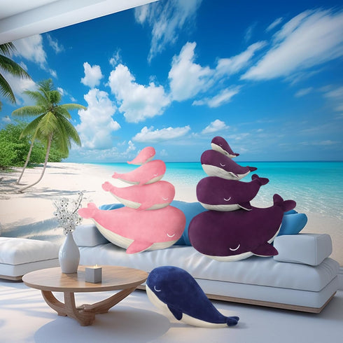 MUPI Whale Stuffed Animals, 33” Plush Pillow - Shark Humpback and Jellyfish Stuffed Animals, Ocean Decor and Toys