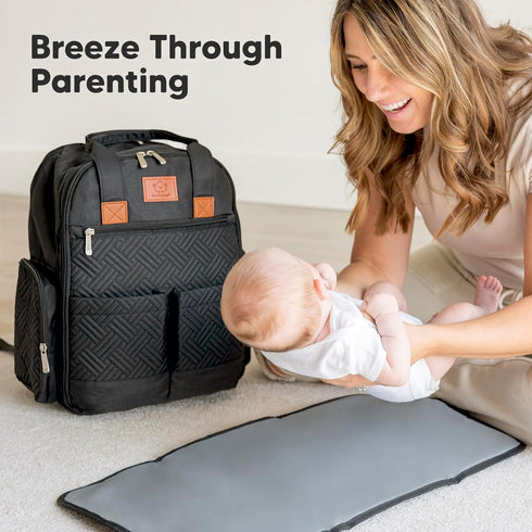 Backpack 2 KeaBabies Diaper Bag for Girls, Boys - Mom and Dad Baby Bag with Diaper Changing Pad for Newborns, Toddlers