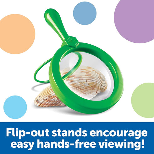6 3+ Learning Resources Jumbo Magnifiers - Pieces, Ages Toddler Learning Toys, Exploration Toys for Kids, Magnifiers
