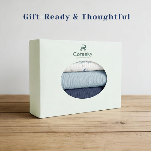 Coreeky 3 Pack 100% Muslin Cotton Changing Pad Covers for Girl, Boy, Soft Changing Table Cover, Breathable Baby Nursery