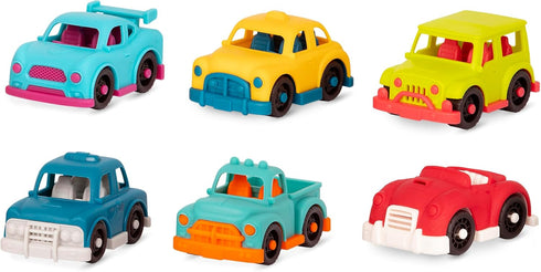 B. toys Happy Cruisers Mini Vehicles - Sports, Police, Pickup, Roadster, Taxi, 4x4 (6 Count)