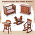 5 1: 12 Set Silipull Pcs Scale Wooden Dollhouse Furniture Miniature Wood Bedroom Furniture Wooden Dollhouse Accessories