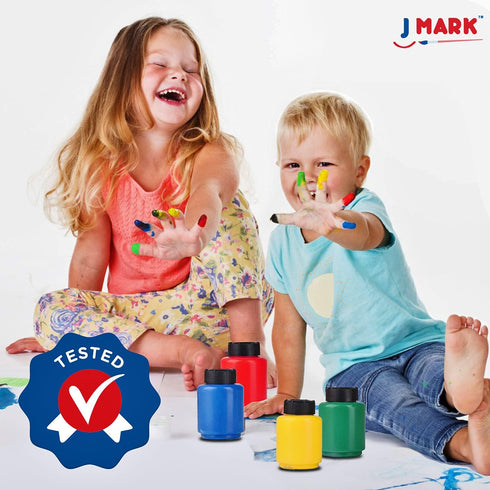 J MARK 38-Piece Toddler Paint Set, Includes Washable Tempera Paint, Art Smock, Brushes, and Painting Paper
