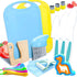 OLRMA 20PCS Kids Knife Set for Real Cooking, Child-Friendly Plastic Toddler Kitchen Tools,