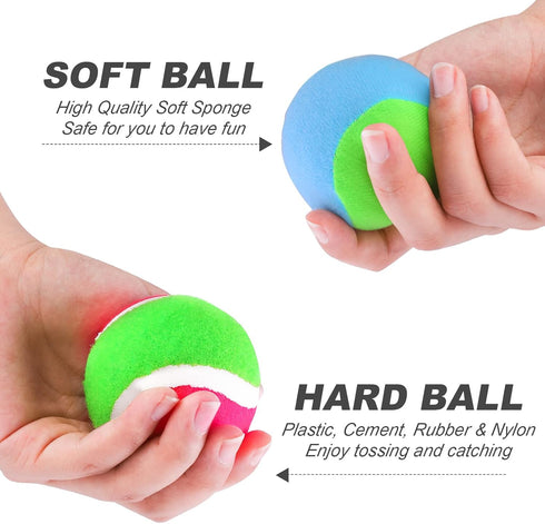 Aneco Toss and Catch Paddle Game Set, 6 Paddles and 6 Balls with Storage Bag, Disc Paddles Sport Game