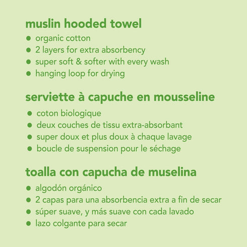 Aqua Hooded Cotton Towel for Babies by Green Sprouts
