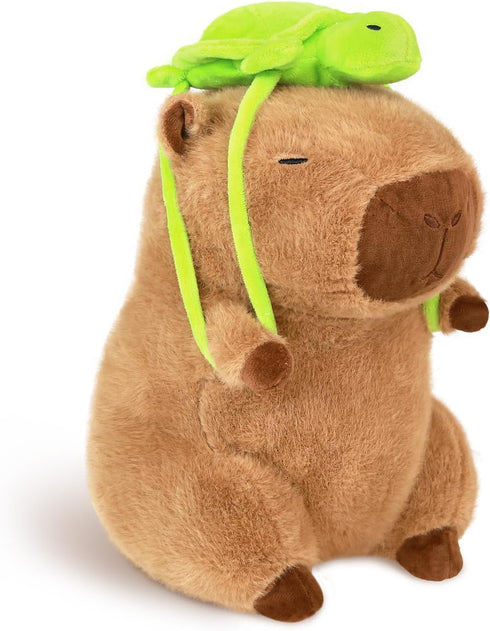 Loskv Capybara Plush 11.8 inch with Turtle Backpack Soft Capybara Stuffed Animals Capybara
