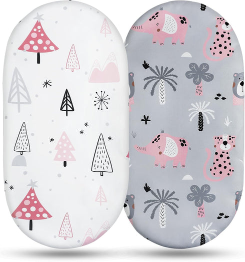 Bassinet Sheets 2-Pack for Newborn Baby Boy and Girl Gender Neutral, Soft