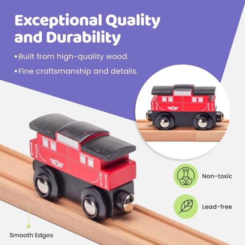 9 Sets maxim enterprise, inc. Wooden Train Caboose # - Compatible with other Major Name Brand Wooden Train and Wooden