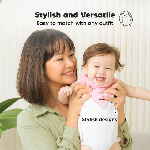 Set Organic Burp Cloth & Organic Bandana Bibs by KeaBabies - Soft Cotton Burp Cloth & Bib for Baby Boys & Girls
