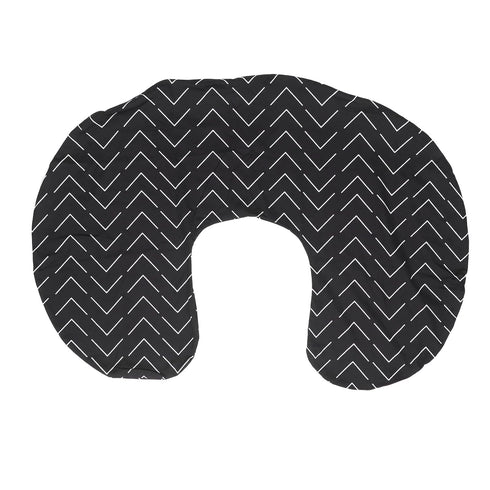 U-Shaped Nursing Pillow Cover - Black Geometric Print, Soft & Washable