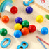 Bucherry 12 Pcs Montessori Wooden Balls, 1.8 Inch Educational Counting Toy, Replacement Ball for Preschool Learning