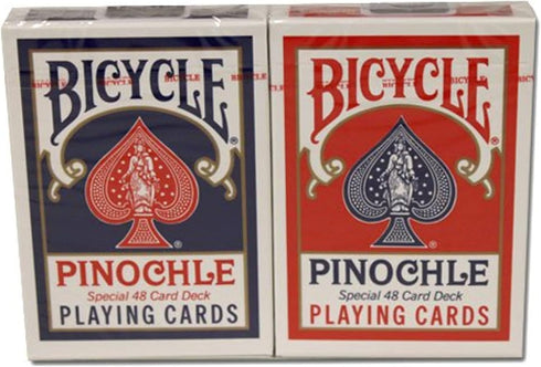 12 Decks Bicycle Pinochle Cards (6 Red / 6 Blue)