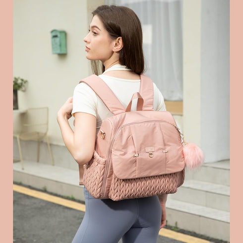 Backpack Allie Stylish Diaper Bag,Travel Baby Bag with Insulated Pockets,Changing Pad, Stroller Clips, Shoulder
