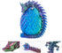 3D Printed Dragon Egg Toy - 12" Crystal Articulated Dragon with Eyes, Collectible Decor