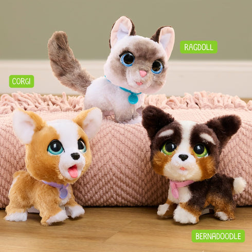 furReal Wagalots Kitty - Small Interactive Plush Faux Fur Kids Toys for Ages 4 Up by Just Play