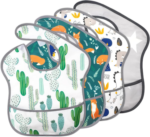 Accmor Baby Bibs for Eating, Waterproof Mess Proof Baby Toddler Bibs, Apron