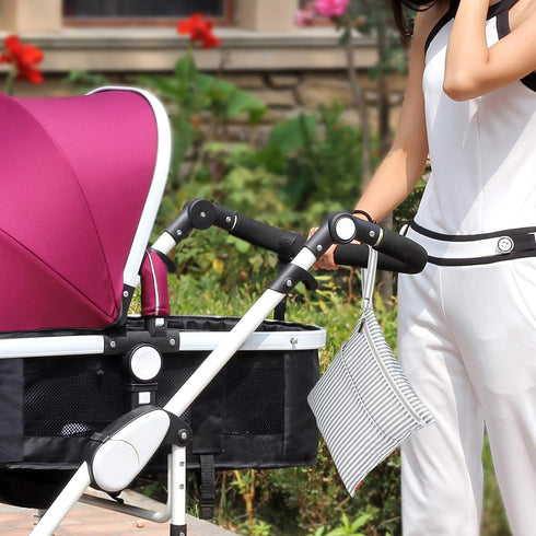 2Pcs Wet Dry Bags for Baby Cloth Diapers, Waterproof Washable Reusable with Two Zipper Pockets for Travel, Gym, Beach