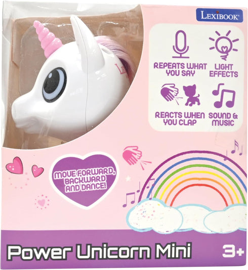 ROB02UNI LEXiBOOK Power Unicorn Mini - My Little Robot Unicorn - Robot Unicorn with Sounds, Music, Light Effects, Voice