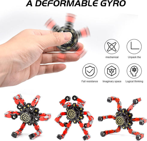 4 PCS Fidget Spinner Sensory Toys - Creative Top Spinning Stress Relief Hand Toy for Adults and Kids
