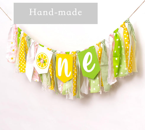 1st ZAIBIANHAO Lemon First Birthday High Chair Banner - Lemonade Birthday One Garland, Fruit Theme Party