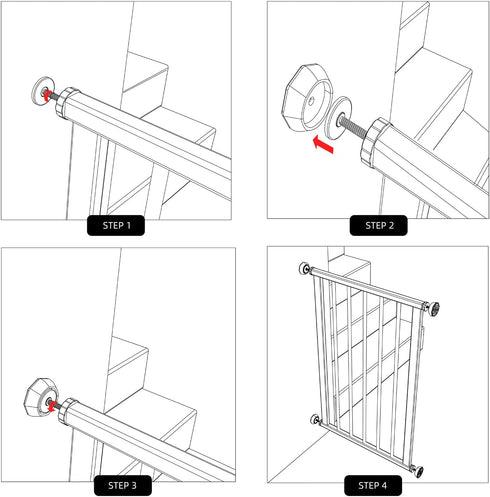 Baby Gate Wall Protector - Protect Walls & Doorways from Pet & Dog Gates, Pressure Mounted Gates Work on Stairs - 4