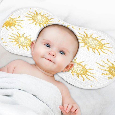 YETTASBIN Cartoon Sun Muslin Baby Burp Cloth, Super Soft Absorbent Cotton Burp Rag Baby Bibs Feeding Cloth for Newborn
