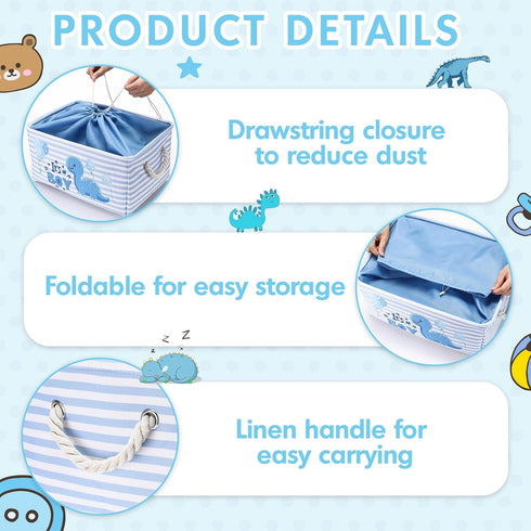 Tiangrid 15.75 11.81 8.27 Inches Nursery Storage Dinosaur Baby Storage Basket for Baby Shower Dinosaur Basket