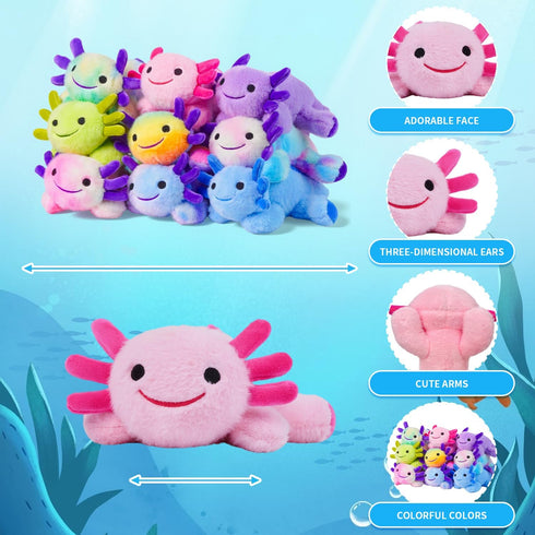 CHEEKYNEWT CO. 8.66" Christmas.(Pink,1 Pack) Axolotl Plush Toy,Axolotl Stuffed Animal, Axolotls Toy,Birthday Gift