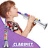 Set 2 Amylove of Toy Saxophone and Clarinet for Kids Toddlers Plastic Instruments Fake Music Toy Portable Early