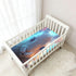 Bseiialft 52 28 Blue Rabbit Flames Crib Sheets for Boys Girls Soft and Breathable Cotton Baby Sheets for Standard Crib