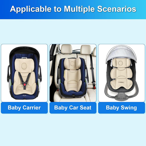 0-3 Infant Car Seat Insert Breathable Head Support for Newborn to Toddler Years, Soft Non-Sticky Baby Car Seat Cushion