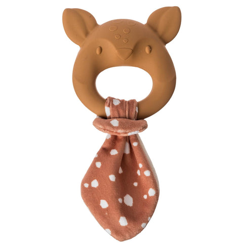 Mary Meyer Teething Toys Leika Silicone Baby Teether for 0-12 Months, 9-Inches, Little Fawn