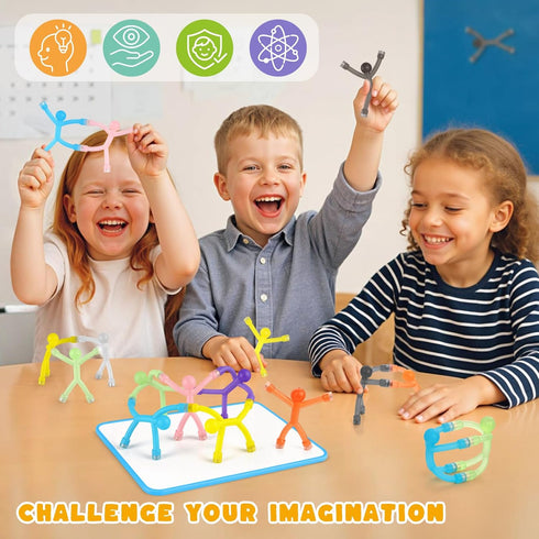 3 24PCS otters Magnetic People, Magnet Men with White Board Fridge Magnets Sensory Fidget Toys for Classroom Prize