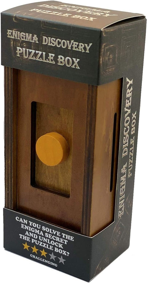 Puzzle Box Enigma Secret Discovery, Wooden Magic Trick Lock with Hidden Compartment for Money and Gifts