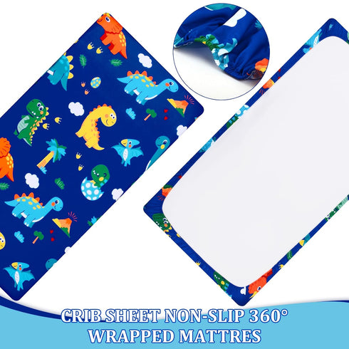 Set 3 Set Set Set Cloele Crib Bedding for Boys Girls- Piece Dinosaur Baby Bedding Soft Comforter Bed Includes Toddler