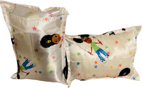 Satin Fitted Crib Sheet for Baby Girls and Boys, Toddler Bed, Skater Princess, 13 x 18 inches
