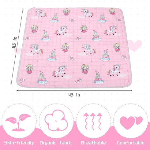 43 43 Inch Tummy Funtery x Boho Baby Play Mat Portable Crawling Washable Foldable Time Non Slip Baby Floor Large