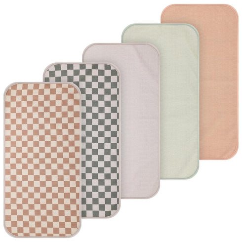 Hahafelt 5 Pcs 100% Cotton Waterproof Changing Pad Liners, 27.5 x 14 Inches