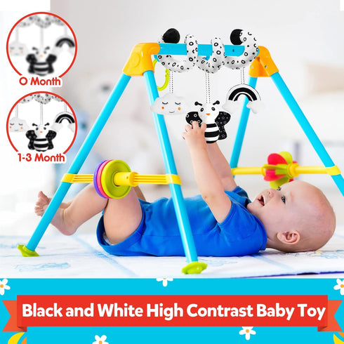 Baby Spiral Hanging Stroller and Car Seat Toys Black and White High Contrast Sensory Toy Newborn Plush Activity Toys Thank You Gifts for 0 3 6 9 12 Months Girls Boys-BEE