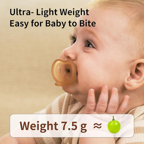 0-6 2 Pack Thyseed Newborn Silicone Pacifier, Ultra-Light One-Piece, Sensitive-Skin Shield, for Breastfed Babies