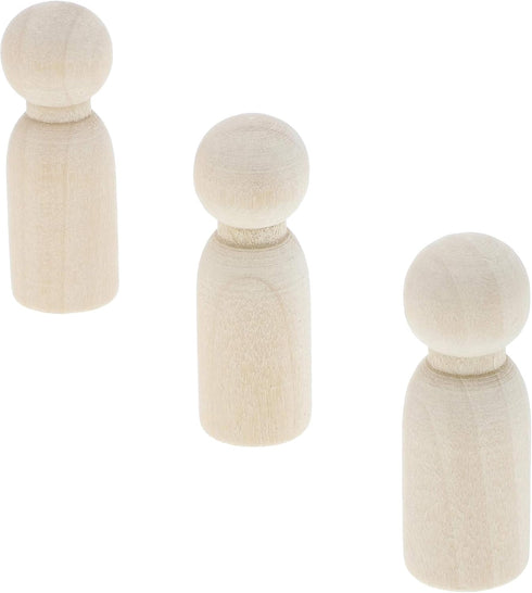 Wood Peg Dolls, Peg Doll Kit (1.77 inches, 50-Pack)