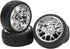 VBESTLIFE RC Tire Set, 4Pcs 2.6inch Rubber Tires with Plastic Rims for Most 1:10 Scale Flat Sports Car