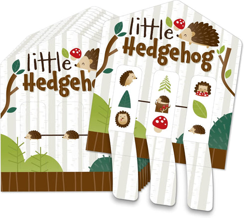 Big Dot of Happiness Forest Hedgehogs, Woodland Birthday Party or Baby Shower Game Pickle Cards, Set of 12