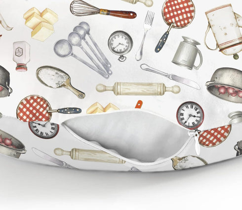 Fun Retro Kitchen Baby Nursing Pillow Covers for Boy Girl Vintage Kitchen Baking Nursery Feeding Pillowcase