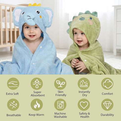 6 Set 0-5 2 55" 27.5" 4 PCS Toddler Bath Towel for Boy Girl Year, PCS Thick Absorbent Hooded Baby Bath Towels Large x